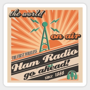 the world on air - Ham Radio - Retro Sticker